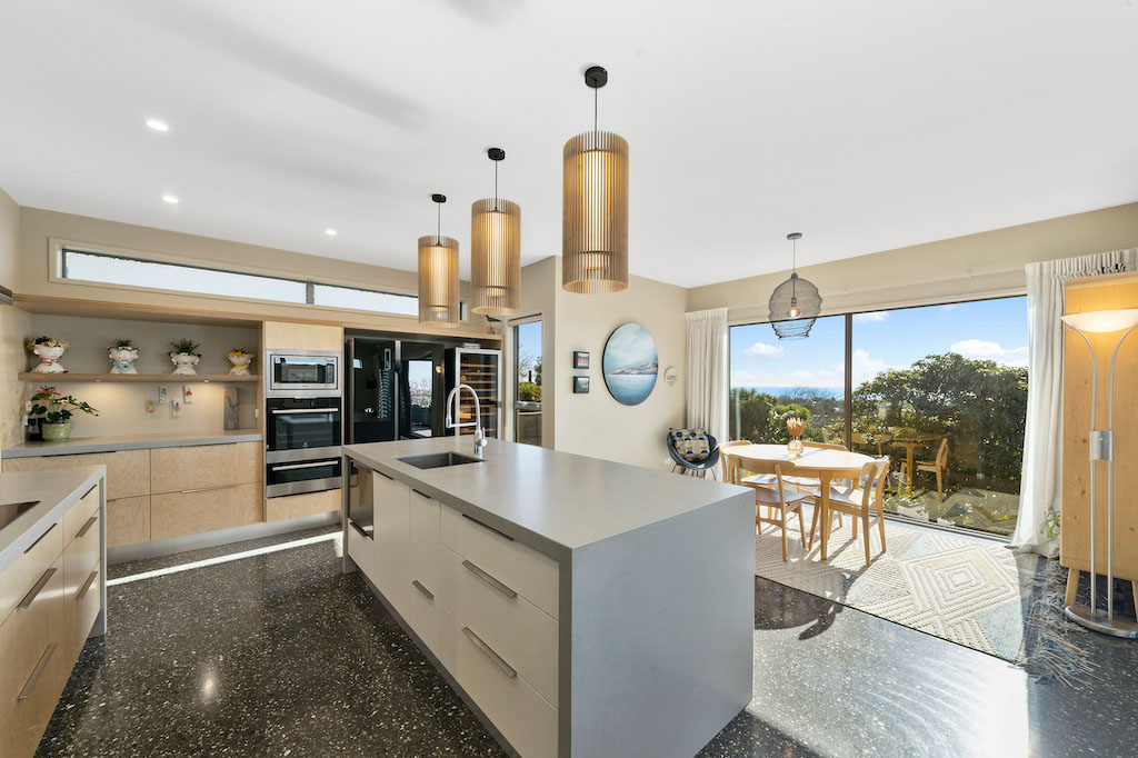 new build new plymouth kitchen with island and view
