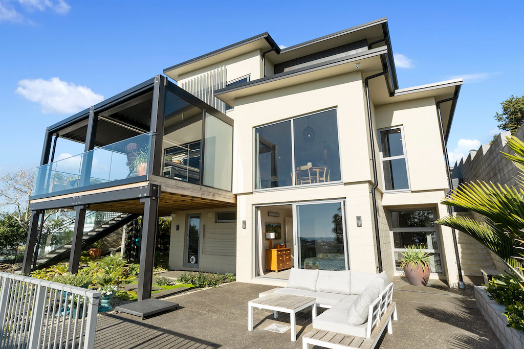 new build new plymouth new two storied house with black Louvre system